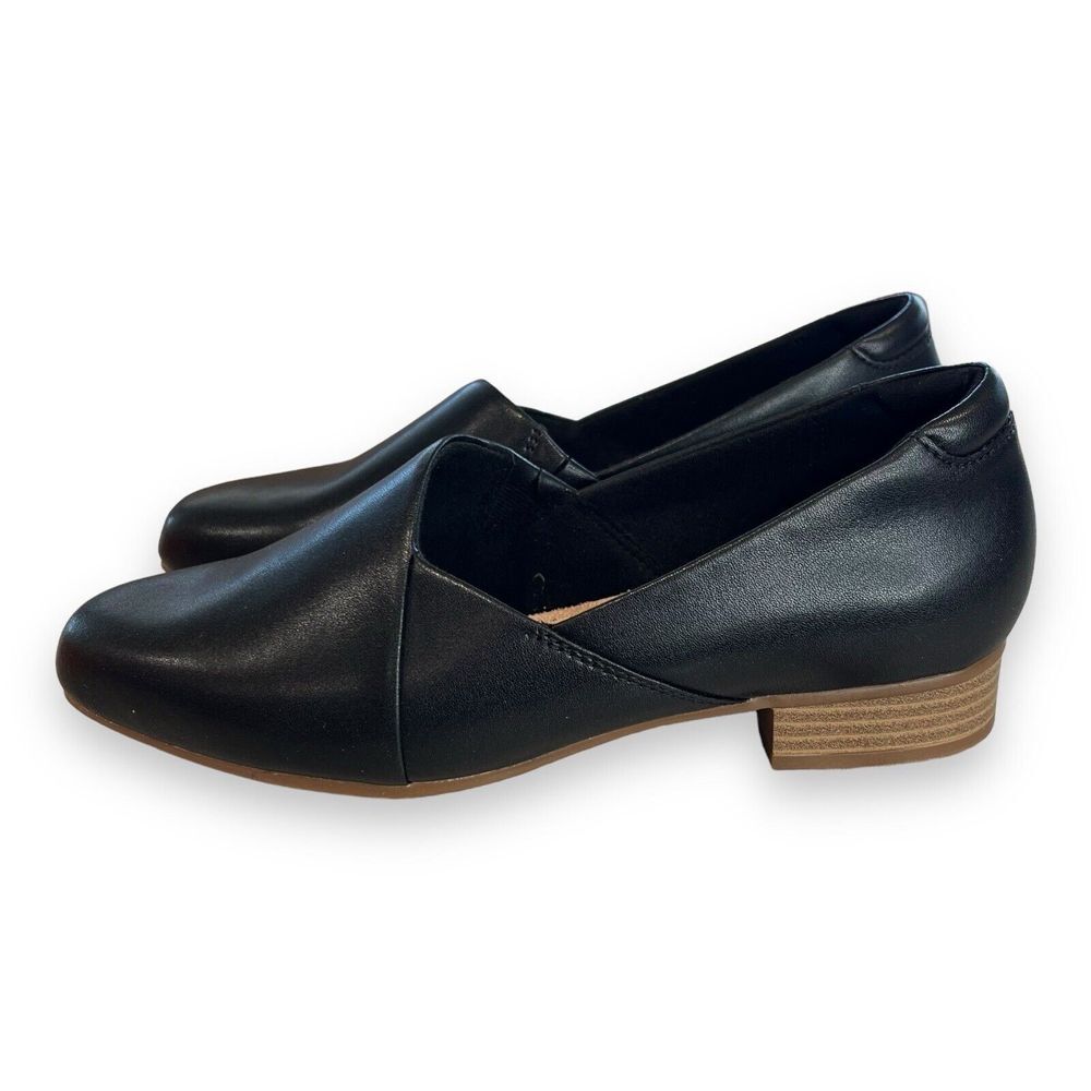 Clarks Women's Juliet Palm Black Leather 26142933 Size 7 W